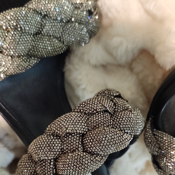 Steve Madden Black Heels with Silver Braided Straps - Picture 6 of 8